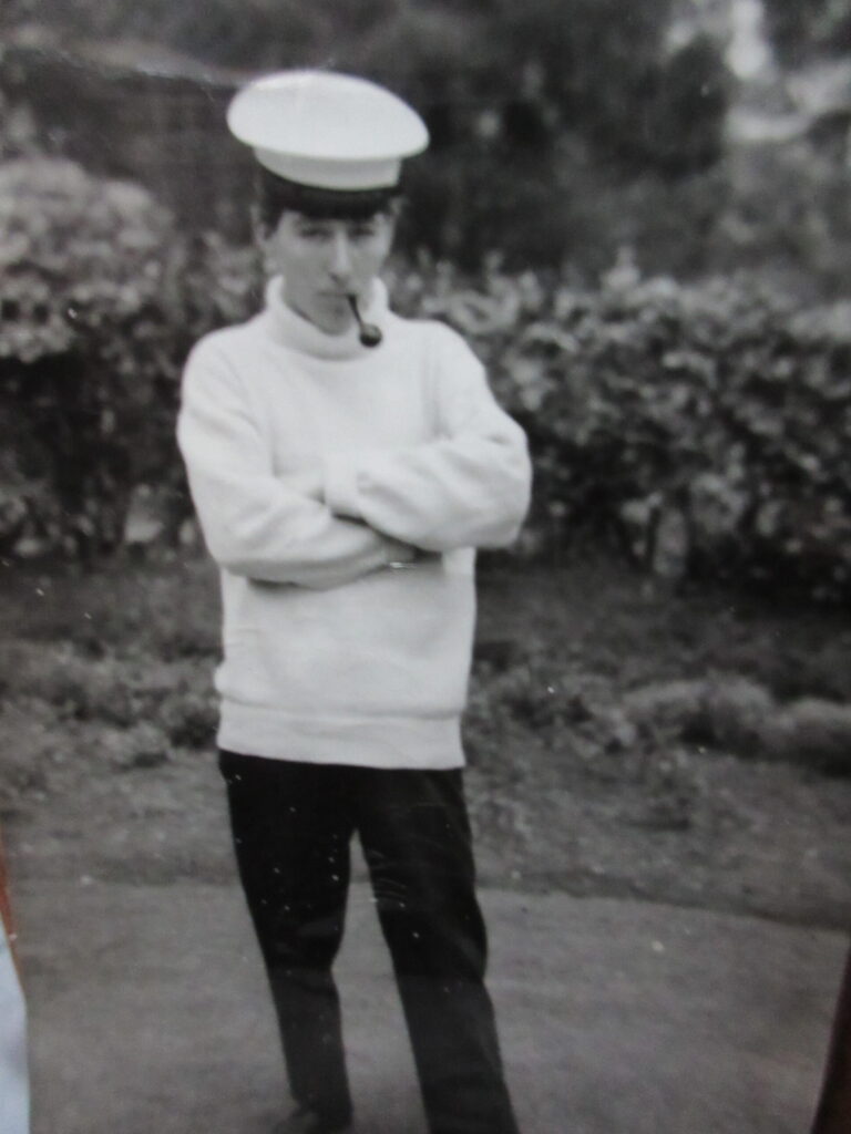 Mike as a young cadet in a white jersey