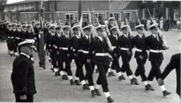 Cadets marching past at Pangbourne