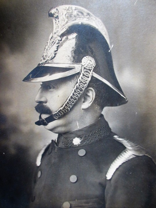 In the fireman's helmet